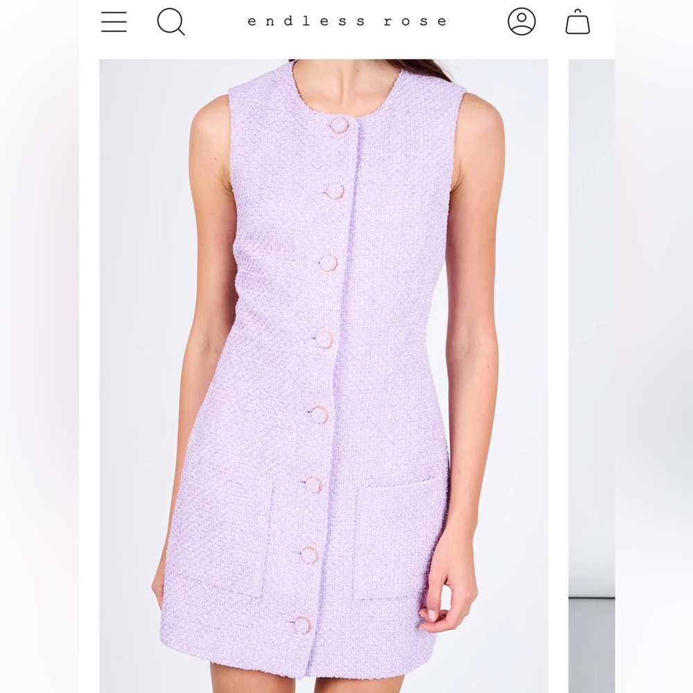 Endless Rose Lilac Tweed Mini Dress